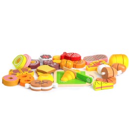 Drewniane jedzenie do krojenia 23 sztuki ECOTOYS