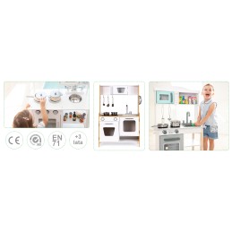 Drewniana kuchnia dla dzieci ze światłem i dźwiękiem ECOTOYS