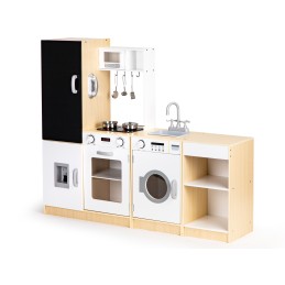 Drewniana kuchnia dla dzieci osobne segmenty XXL tablica + LED ECOTOYS