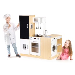 Drewniana kuchnia dla dzieci osobne segmenty XXL tablica + LED ECOTOYS