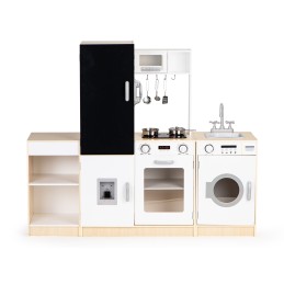 Drewniana kuchnia dla dzieci osobne segmenty XXL tablica + LED ECOTOYS