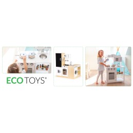 Drewniana kuchnia dla dzieci osobne segmenty XXL tablica + LED ECOTOYS