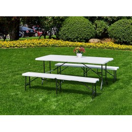 Stół cateringowy 180 cm składany w walizkę biały MultiGarden