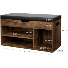 Szafka na buty regał z siedziskiem LOFT drewniana