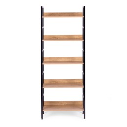 Regał loftowy wysoki 5 półek metal MDF ModernHome