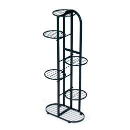 Nowoczesny metalowy kwietnik stojak na kwiaty 6 poziomów czarny ModernHome