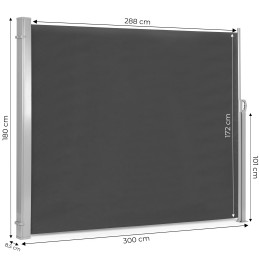 Składana markiza 300x180 cm boczna roleta parawan do ogrodu na taras antracyt MultiGarden