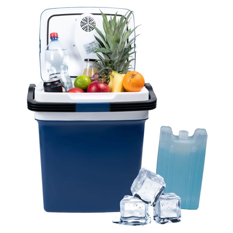 Lodówka turystyczna przenośna samochodowa 29L 220-240V DC12V funkcja grzania wkład gratis niebieska