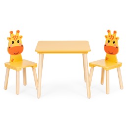 Zestaw mebli dla dzieci stolik + 2 krzesła żyrafa ECOTOYS