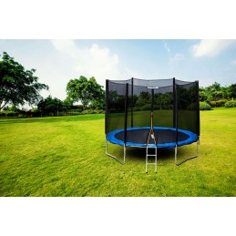 Trampolina ogrodowa z siatką zewnętrzną o średnicy 10 ft 304-312 cm + drabinka