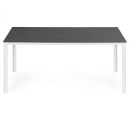 Stół ogrodowy 6-osobowy 156x78 cm polywood meble na taras szare białe MultiGarden