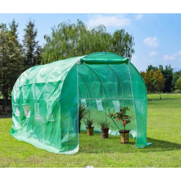 Szklarnia tunel ogrodowy foliowy 4x2x2 m 8 m² metalowy stelaż folia UV 2 wejścia