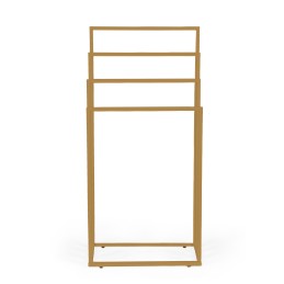 Stojak na ręczniki wieszak wolnostojący metalowy 4 ramiona złoty ModernHome