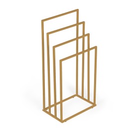 Stojak na ręczniki wieszak wolnostojący metalowy 4 ramiona złoty ModernHome