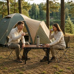Stolik turystyczny 60x40 cm kempingowy składany w walizkę postarzany dąb MultiGarden