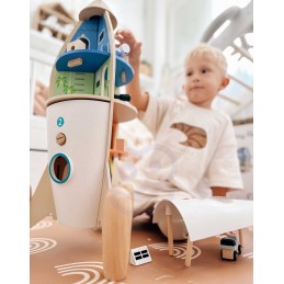 CLASSIC WORLD Drewniana Rakieta Domek dla Dzieci + Figurki 51el.