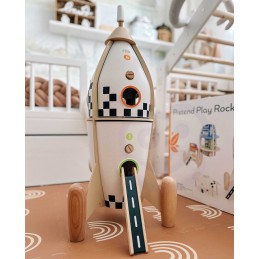 CLASSIC WORLD Drewniana Rakieta Domek dla Dzieci + Figurki 51el.