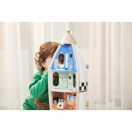 CLASSIC WORLD Drewniana Rakieta Domek dla Dzieci + Figurki 51el.