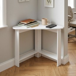 Nowoczesne biurko komputerowe narożne białe ModernHome