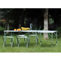 Stolik turystyczny stół składany kemping biały blat 180x60 cm MultiGarden