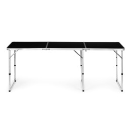 Stolik turystyczny stół składany kemping czarny blat 180x60 cm MultiGarden