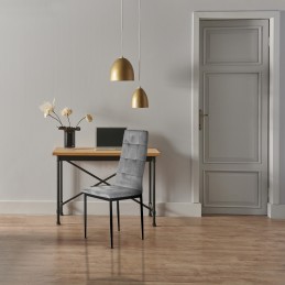 Komplet 4 krzeseł krzesło welurowe do jadalni i salonu 4 sztuki szare ModernHome