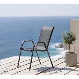 Zestaw komplet 4 krzeseł ogrodowych na taras balkon szare MultiGarden