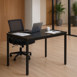 Stół do kuchni jadalni dla 4-5 osób biurko komputerowe 120x60 cm czarny marmur ModernHome