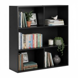 Nowoczesny regał stojący do salonu i sypialni 3 poziomy czarny ModernHome