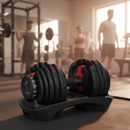 Hantel regulowany żeliwny z podstawką obciążenie 2,5-24 kg MOVEPRO