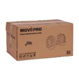 Hantel regulowany żeliwny z podstawką obciążenie 2,5-24 kg MOVEPRO