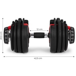 Hantel regulowany żeliwny z podstawką obciążenie 2,5-24 kg MOVEPRO