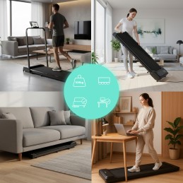 Bieżnia domowa z uchwytem elektryczna walking pad treningowy pod biurko 10 km/h MOVEPRO