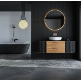 Lustro łazienkowe LED okrągłe ścienne 80 cm 3 barwy włącznik dotykowy ModernHome