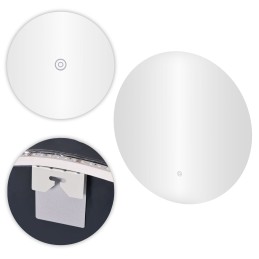 Lustro łazienkowe LED okrągłe ścienne 80 cm 3 barwy włącznik dotykowy ModernHome