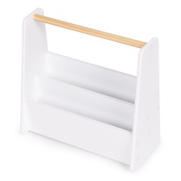 Biblioteczka dziecięca Montessori regał na książki organizer 2 poziomy biały ECOTOYS