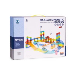 Tor dla aut klocki magnetyczne komplet 154 elementy autka LED