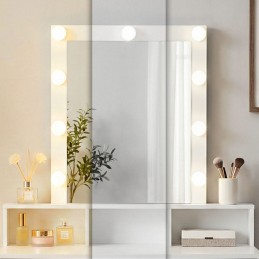 Toaletka kosmetyczna z lustrem i oświetleniem LED 3 barwy regulacja jasności ModernHome