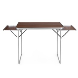 Stolik turystyczny 120x60 cm składany w walizkę 2 półki brązowy MultiGarden