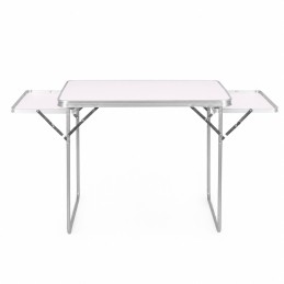 Stolik turystyczny 120x60 cm składany w walizkę 2 półki biały MultiGarden