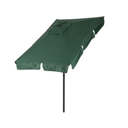 Prostokątny duży parasol ogrodowy skośny łamany z korbą zielony 200x130 cm MultiGarden