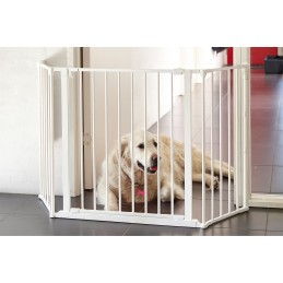 Bramka kojec barierka ochronna dla dzieci i zwierząt 5 paneli 60 cm metal biały ECOTOYS