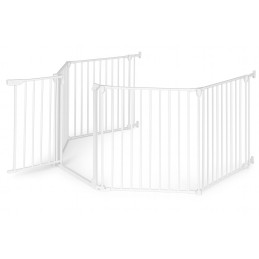 Bramka kojec barierka ochronna dla dzieci i zwierząt 5 paneli 60 cm metal biały ECOTOYS