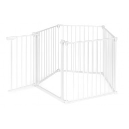 Bramka kojec barierka ochronna dla dzieci i zwierząt 5 paneli 60 cm metal biały ECOTOYS