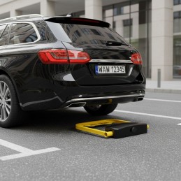 Blokada parkingowa składana zapora 35 cm na klucz zdalnie sterowana system alarmowy