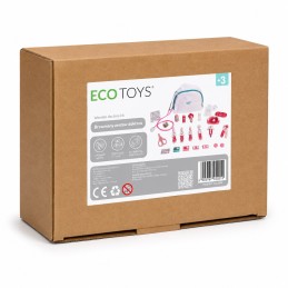 Drewniany zestaw małego lekarza torba medyczna dla dzieci 26 elementów ECOTOYS