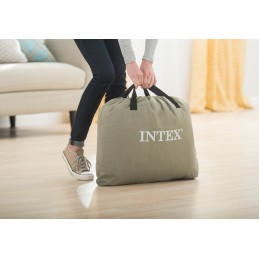 Materac łóżko do spania dwuosobowy z pompką automatyczną 203x152 cm INTEX 64418ND