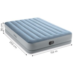 Duży materac dmuchany dwuosobowy 203x152x36 cm z wbudowaną pompką elektryczną łóżko INTEX 64159