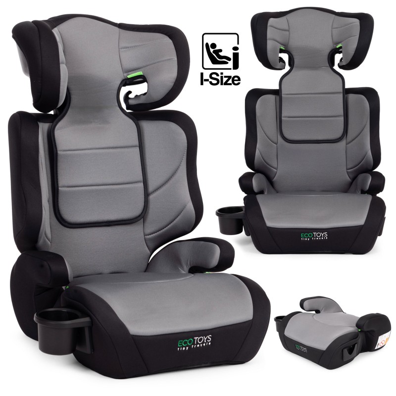 Fotelik samochodowy dla dzieci 2w1 podkładka i-SIZE wzrost 100-150 cm uchwyt na napoje ECOTOYS