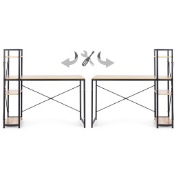 Biurko komputerowe szkolne 120x60 cm regał z 3 półkami loft jasny dąb ModernHome